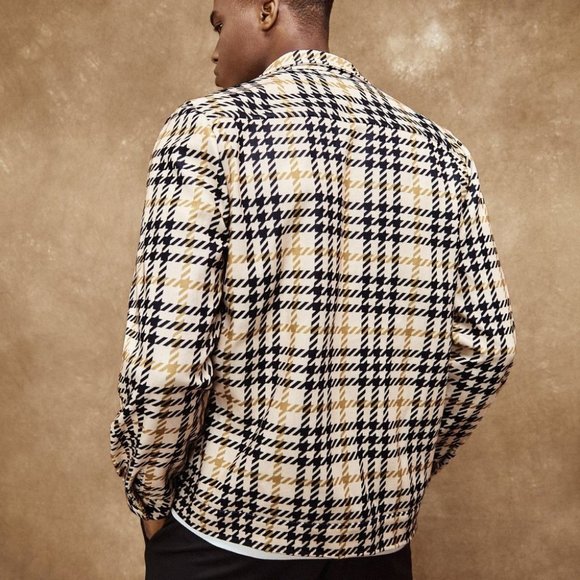 Guys Plaid Button Front Pocket Overcoat Shacket - Picture 5 of 5